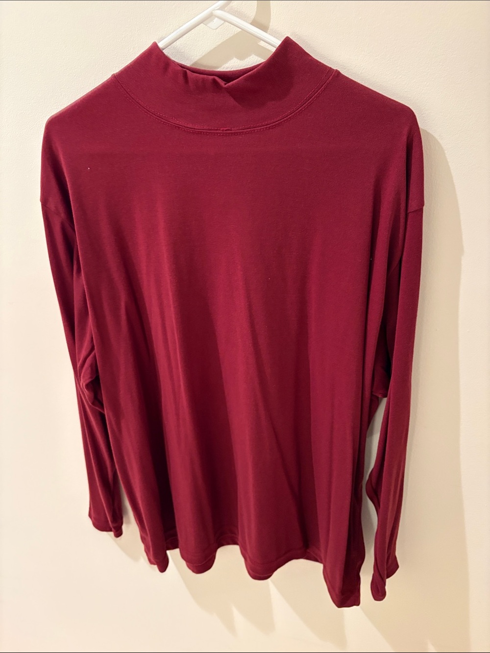 Bobbie Brooks Burgundy Long-Sleeve Mock Neck Top